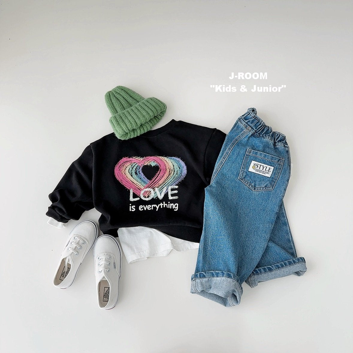 Point Label Wide Denim Pants