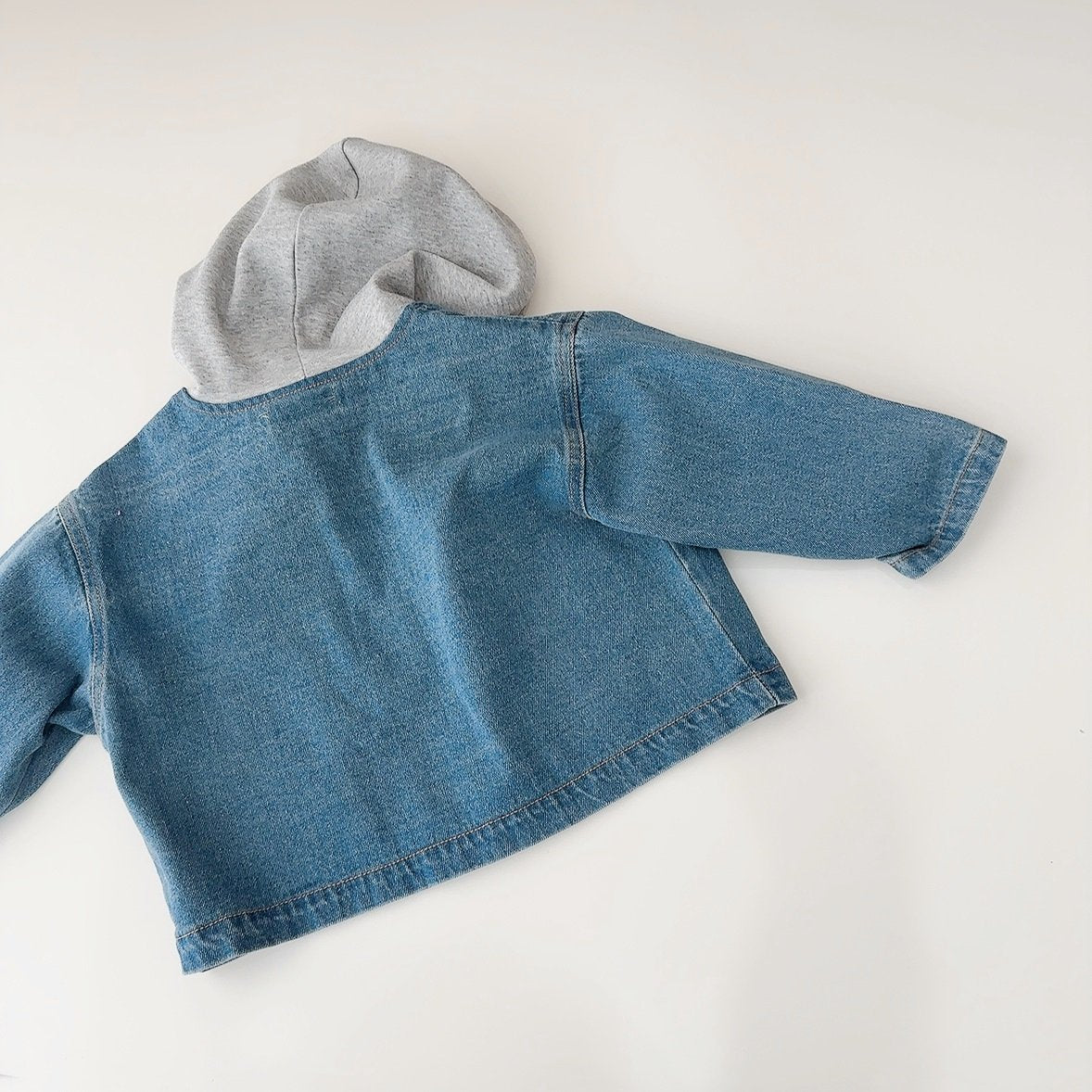 Label Hooded Denim Jacket