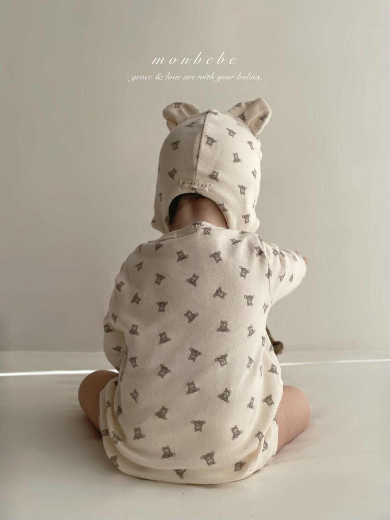 Print Bear Bunny Suit (with Bonnet)