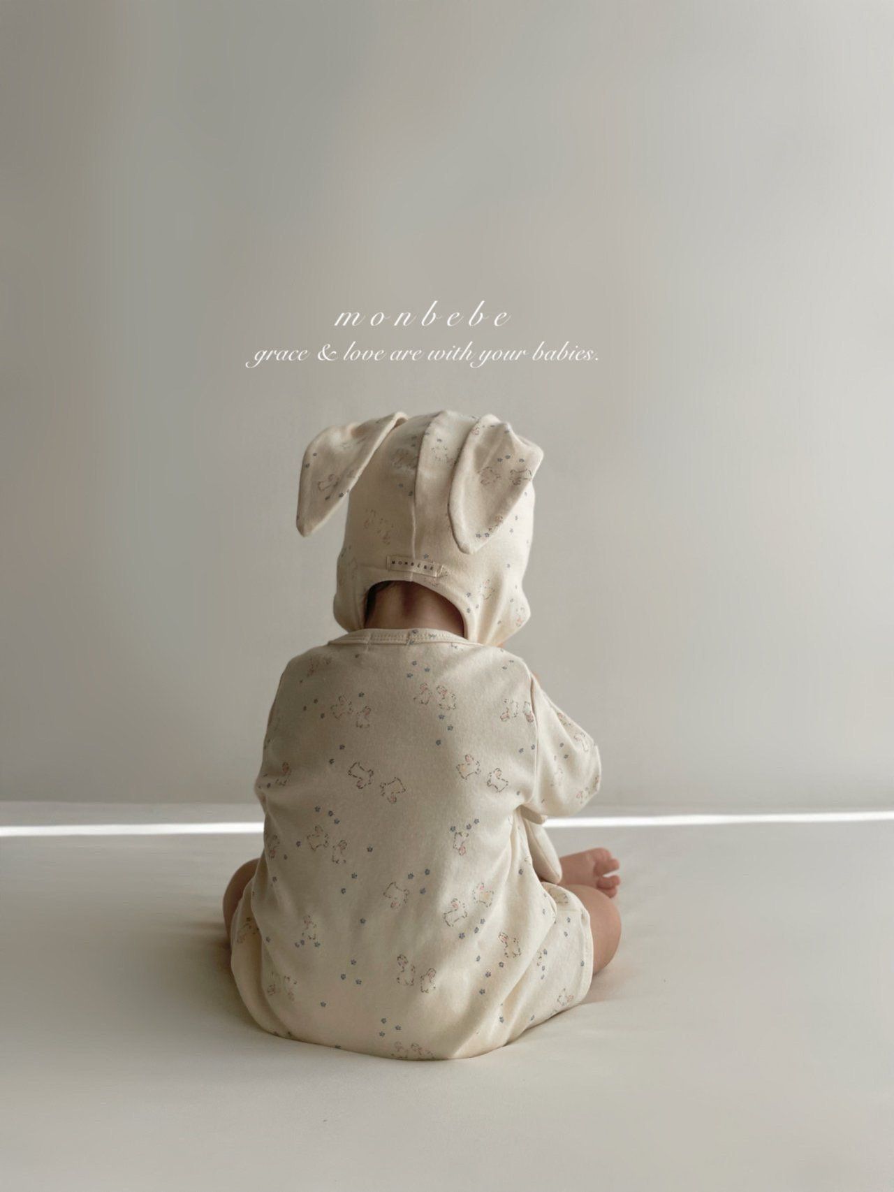 Print Bear Bunny Suit (with Bonnet)
