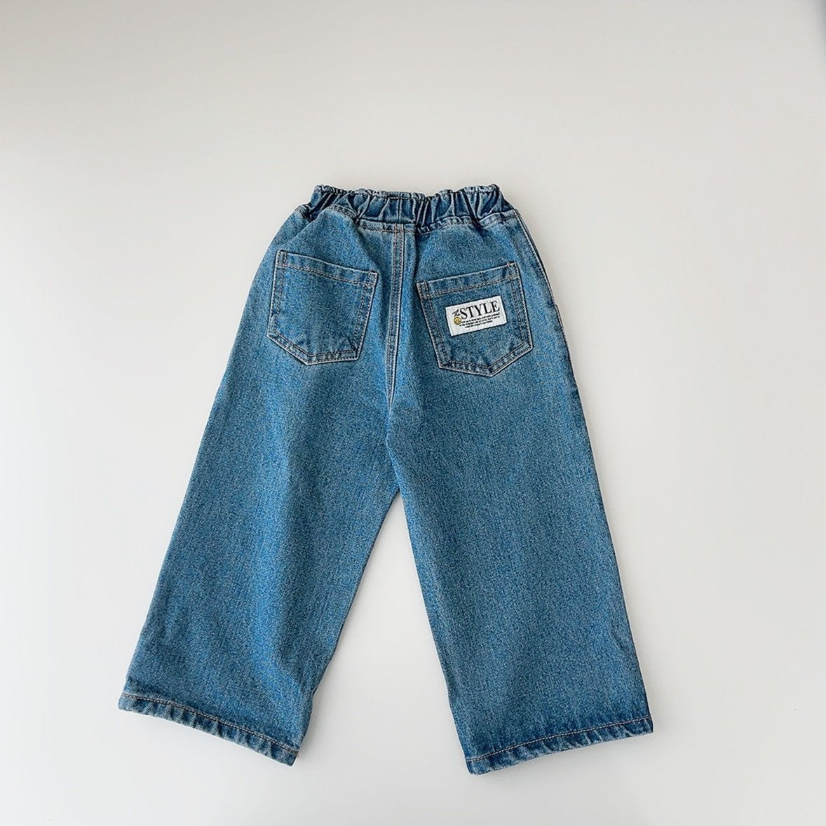 Point Label Wide Denim Pants