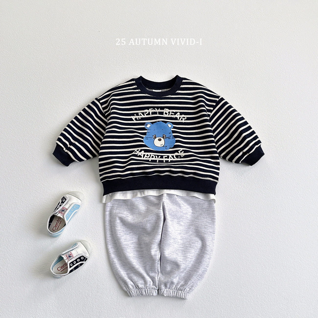Happy Bear Stripe Sweatshirt