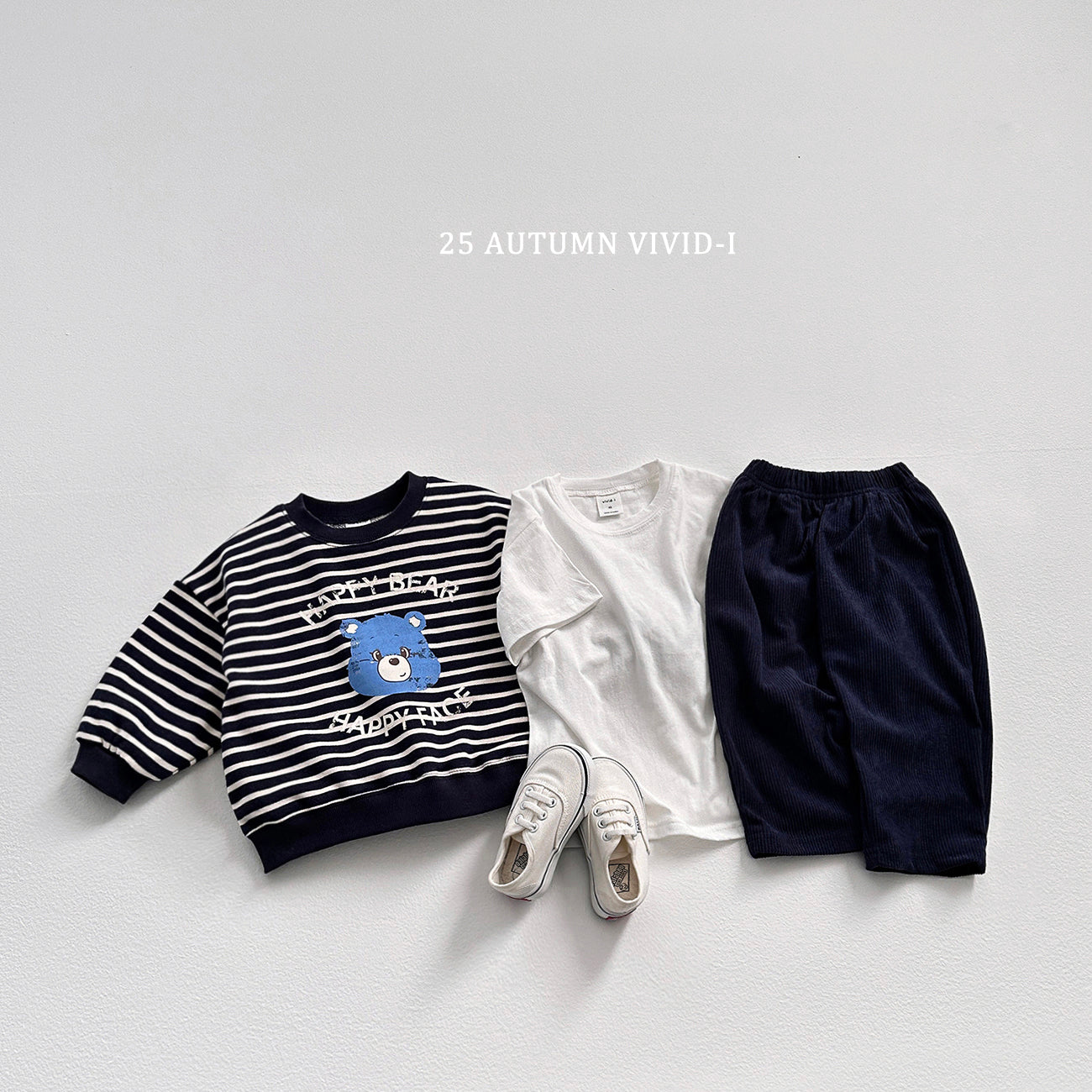 Happy Bear Stripe Sweatshirt