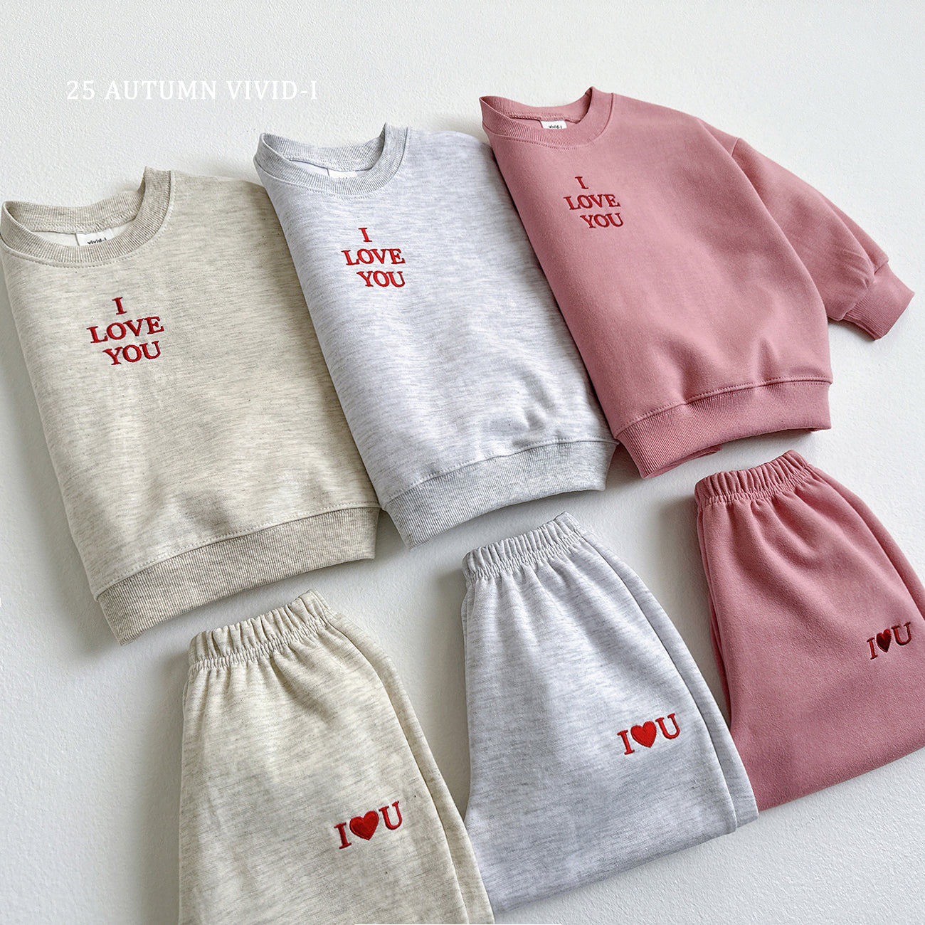 Love Embroidery Set (Top + Bottom)