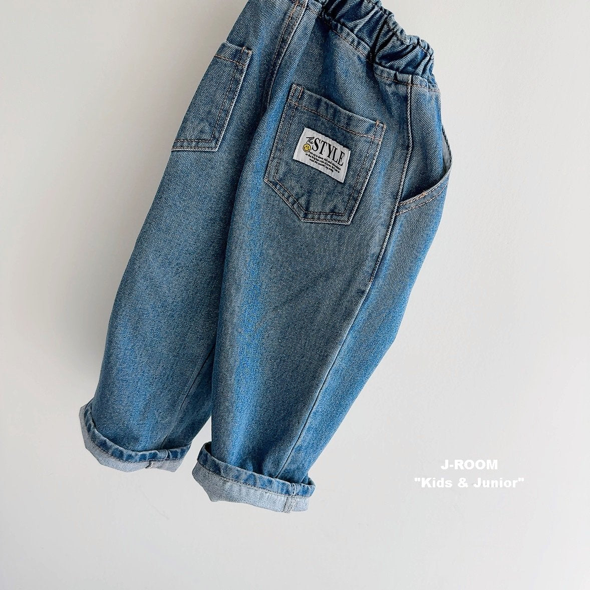 Point Label Wide Denim Pants