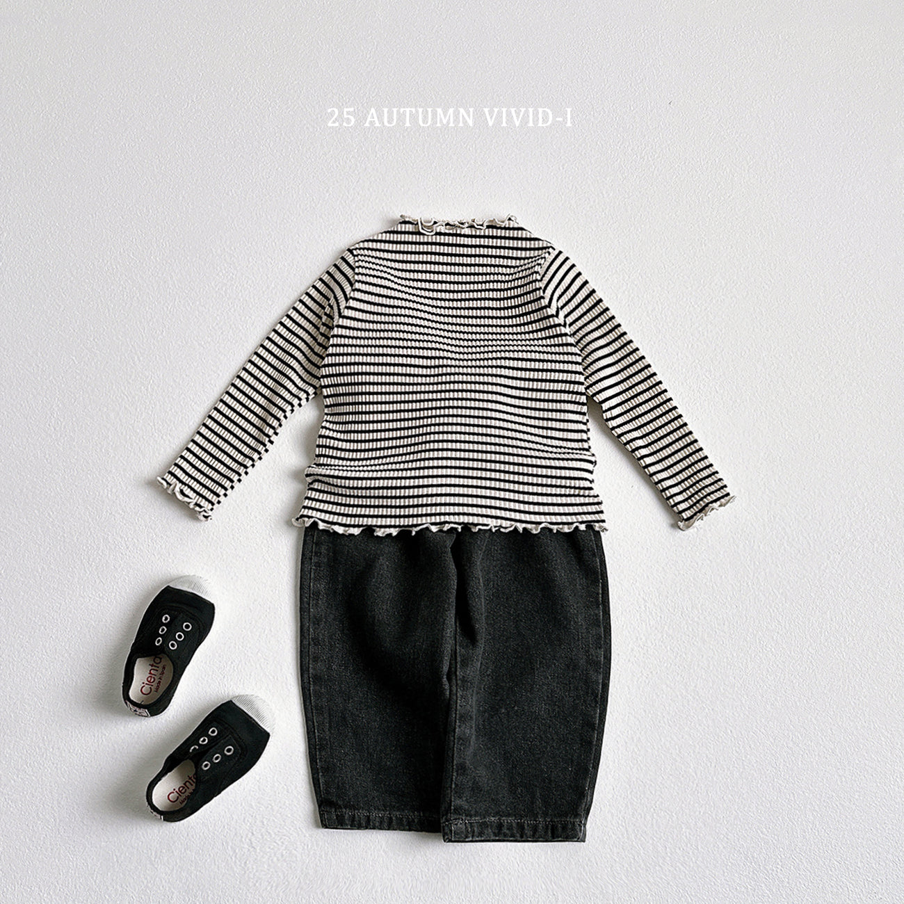 Stripe Ribbed Loose-fit T-shirt