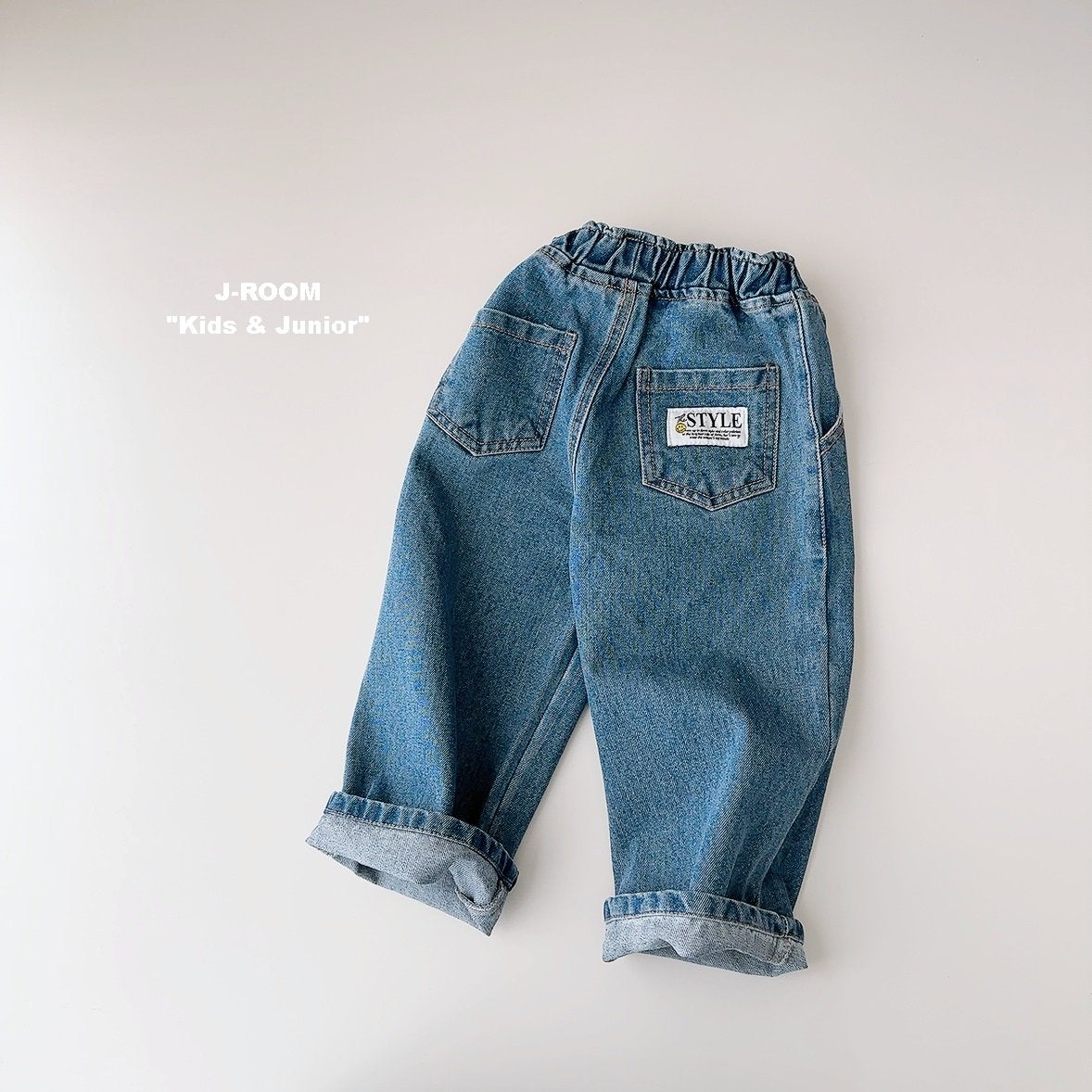 Point Label Wide Denim Pants