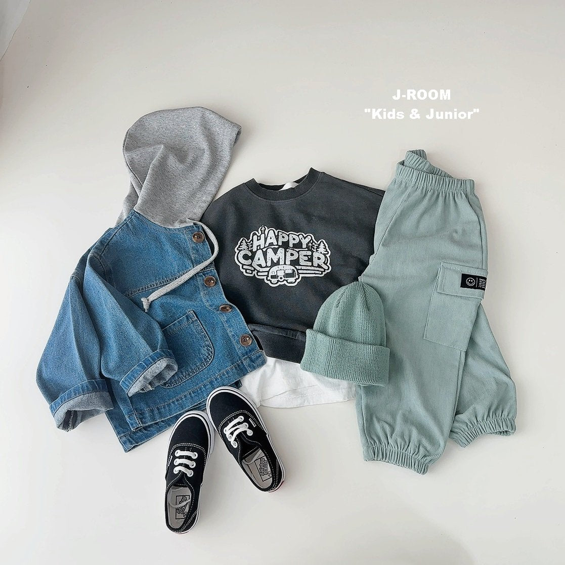Label Hooded Denim Jacket