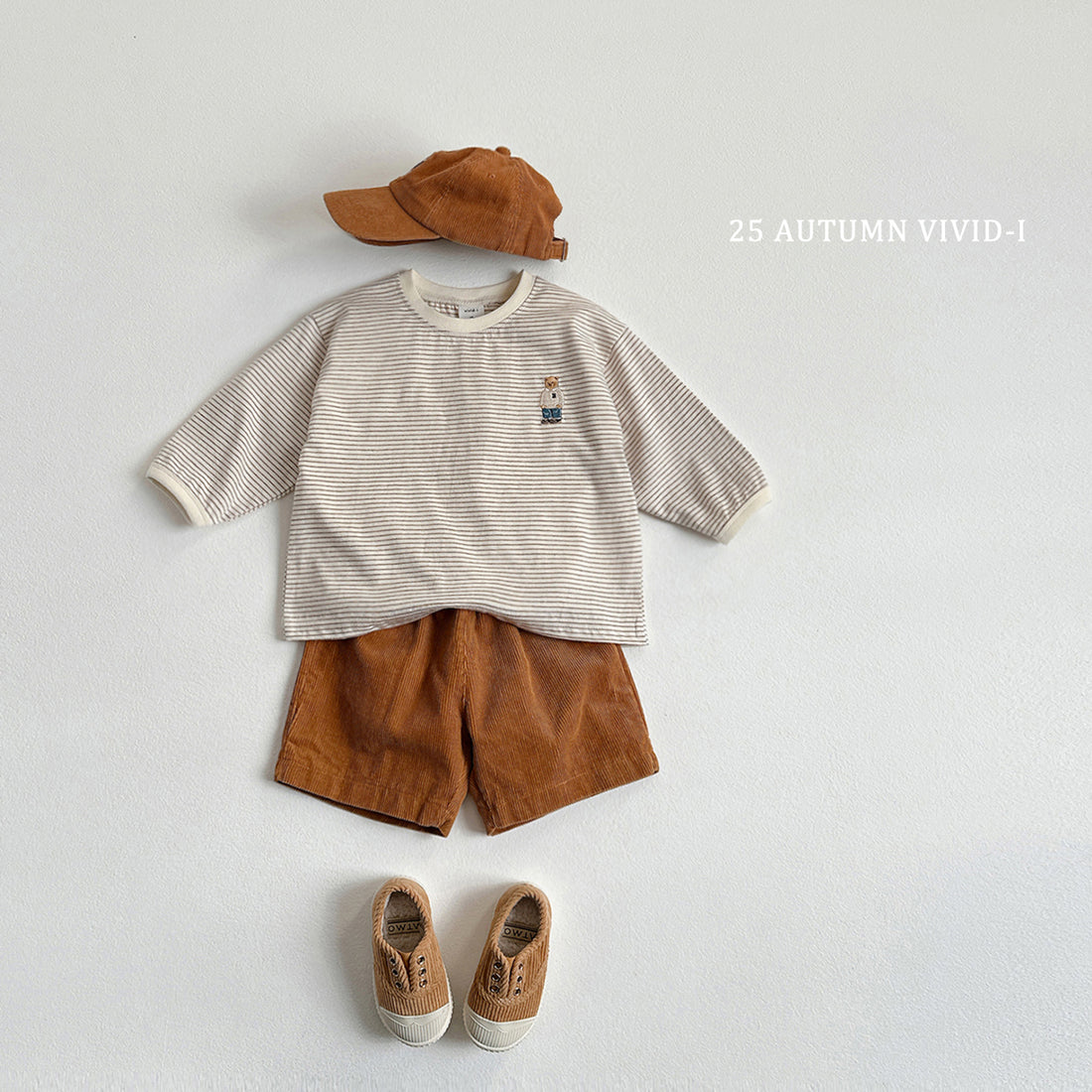 Bear Embroidery Stripe T-shirt