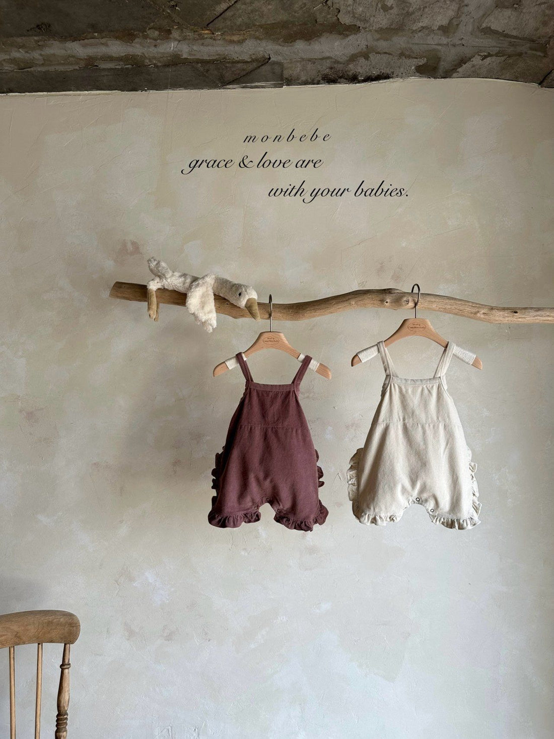 Frill Corduroy Suspender Pants