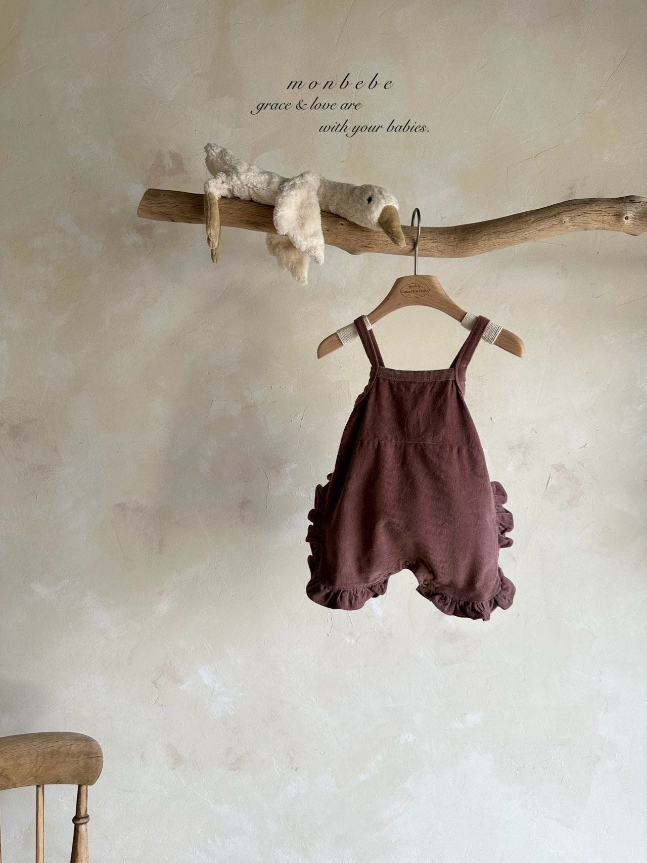Frill Corduroy Suspender Pants