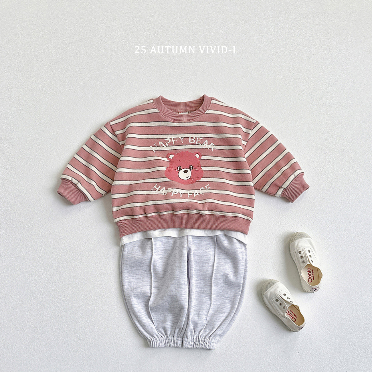 Happy Bear Stripe Sweatshirt