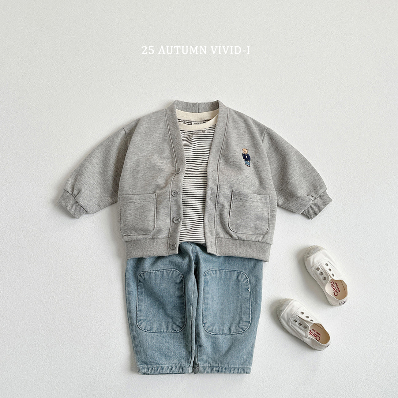 Bear Embroidery Cardigan