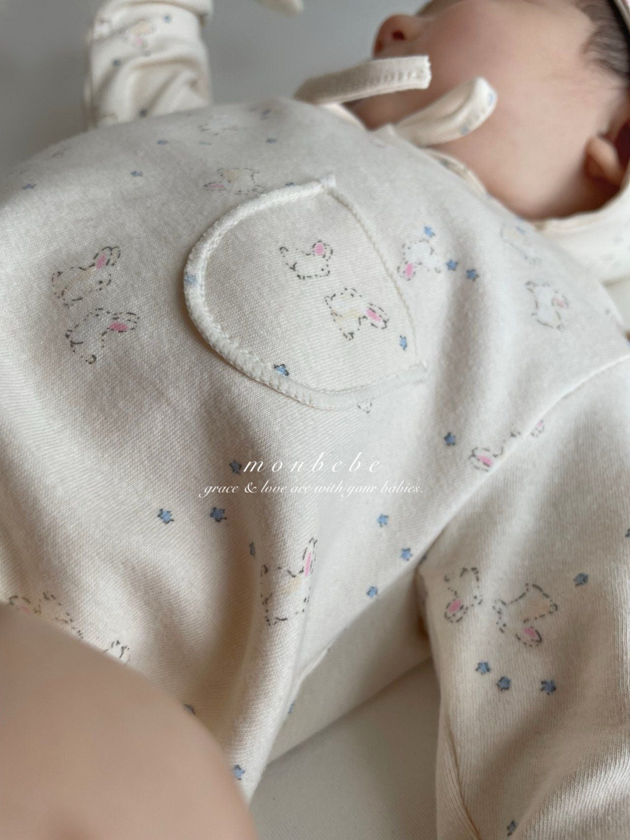 Print Bear Bunny Suit (with Bonnet)