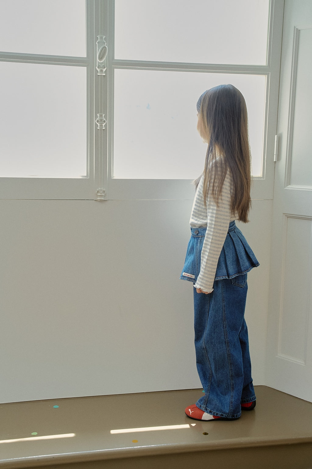 Pleated Denim Pants