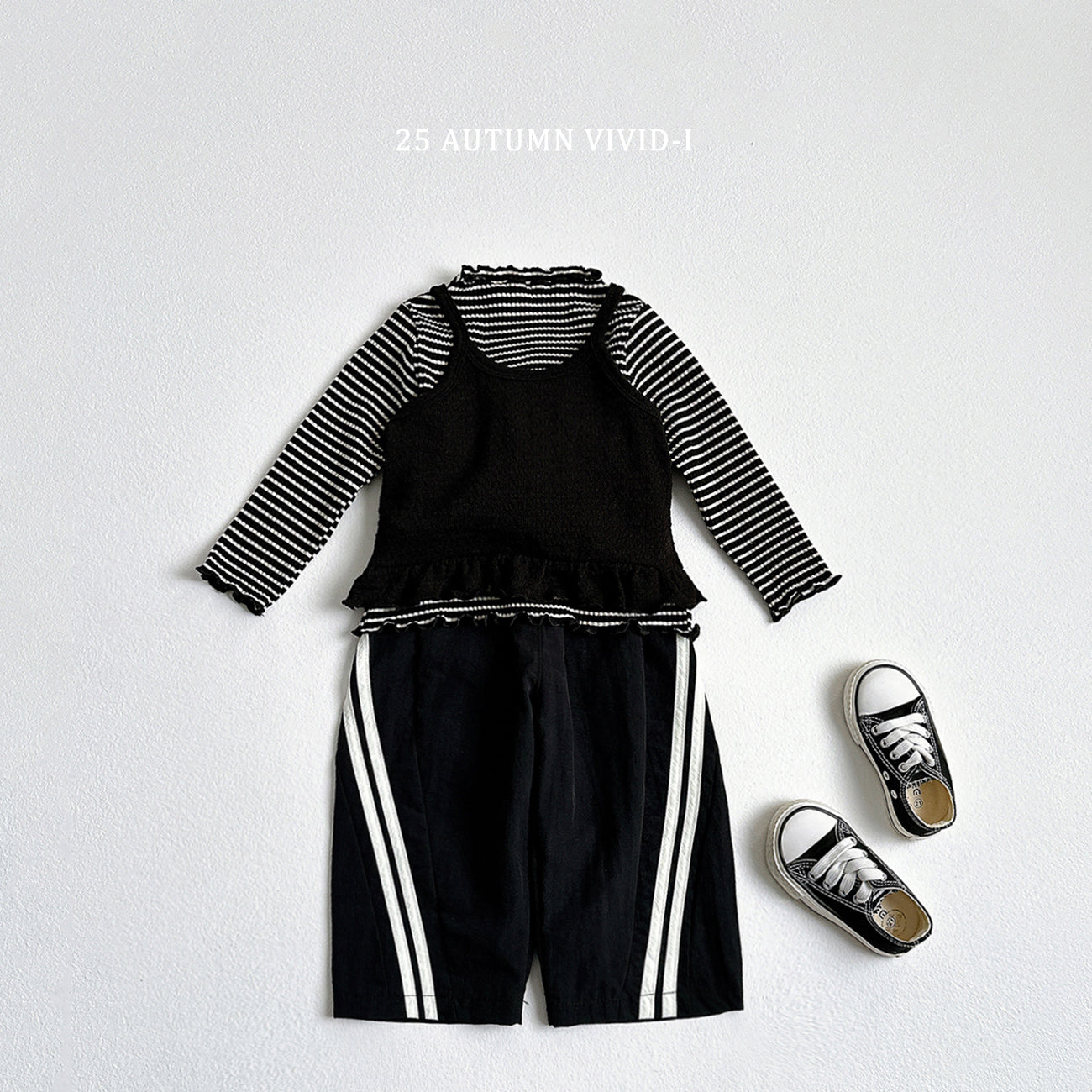 Stripe Ribbed Loose-fit T-shirt