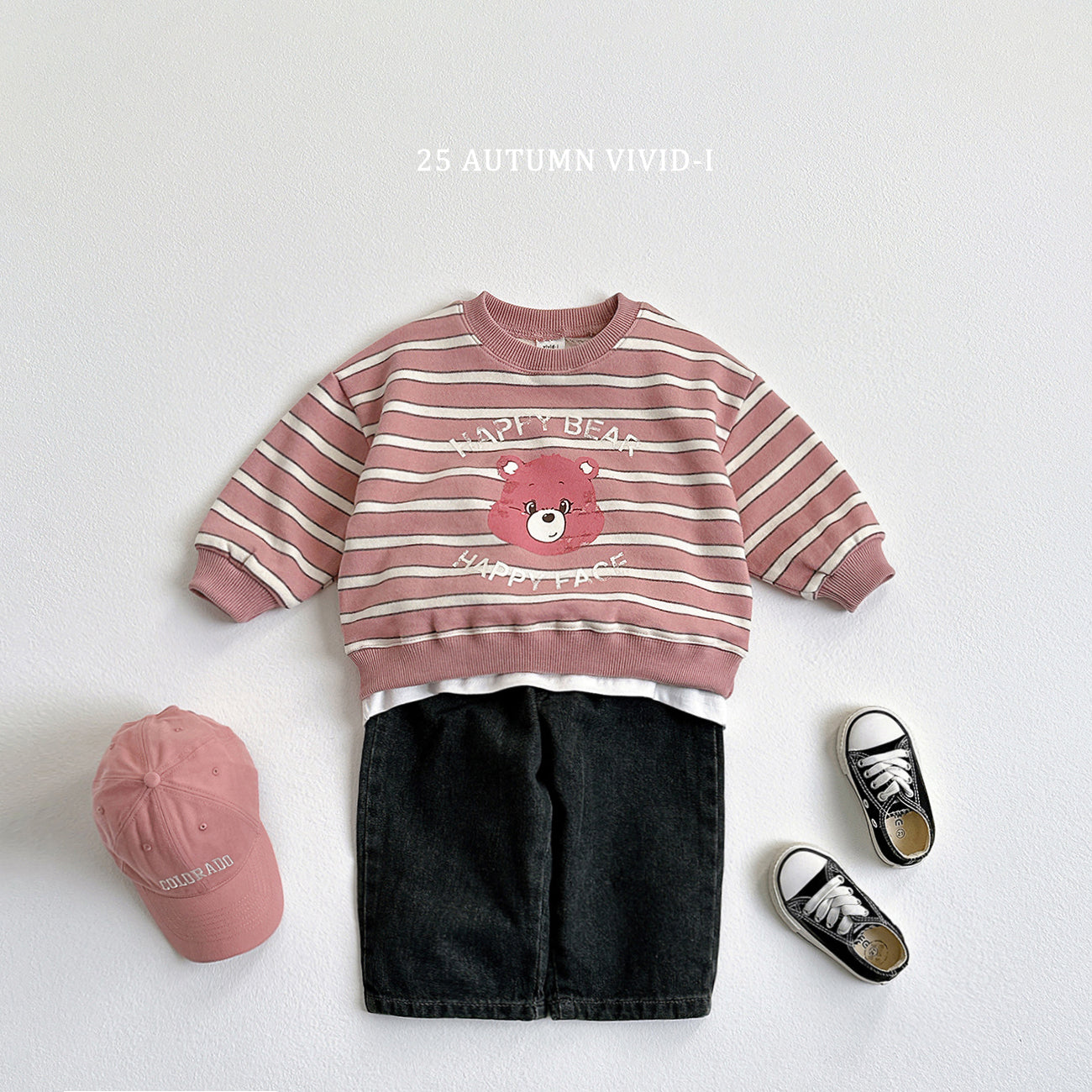 Happy Bear Stripe Sweatshirt