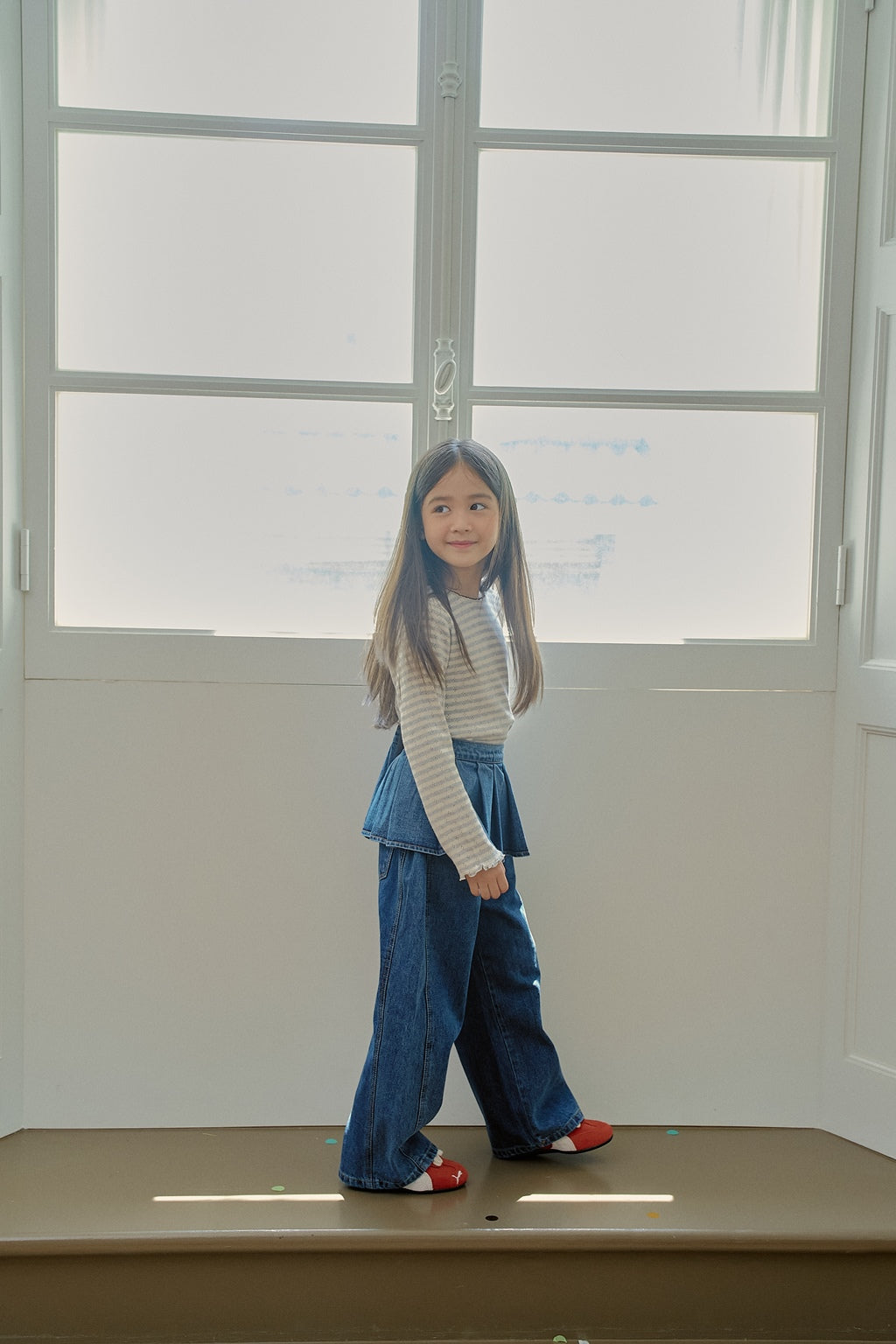 Pleated Denim Pants