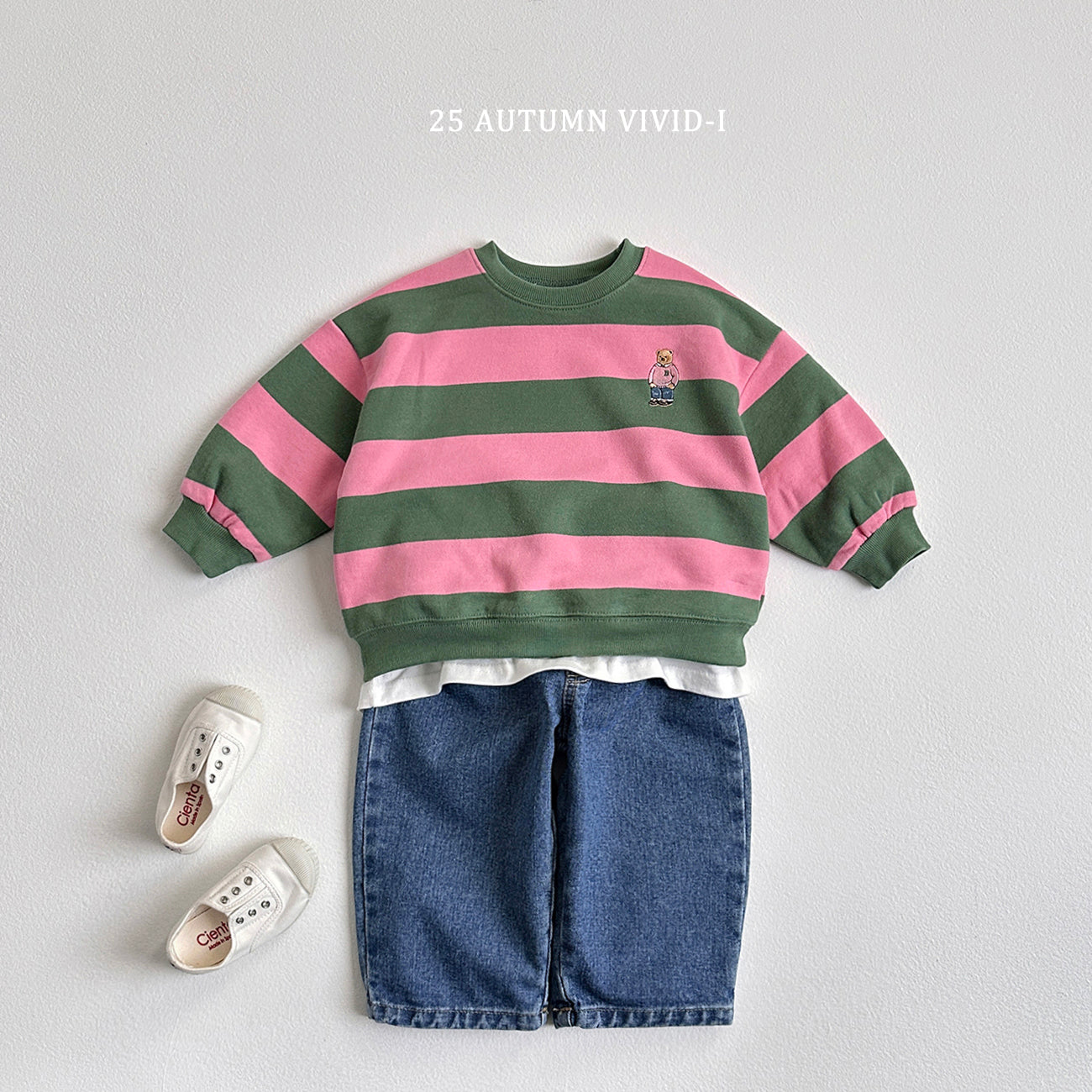 Bold Stripe Bear Sweatshirt