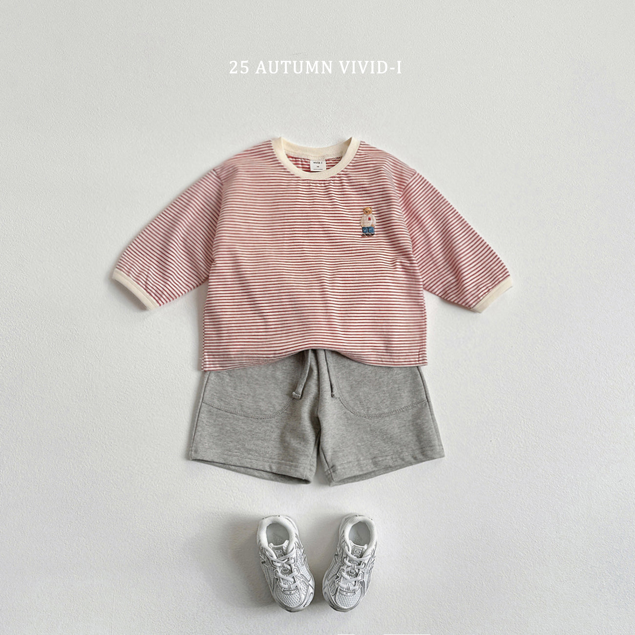 Bear Embroidery Stripe T-shirt