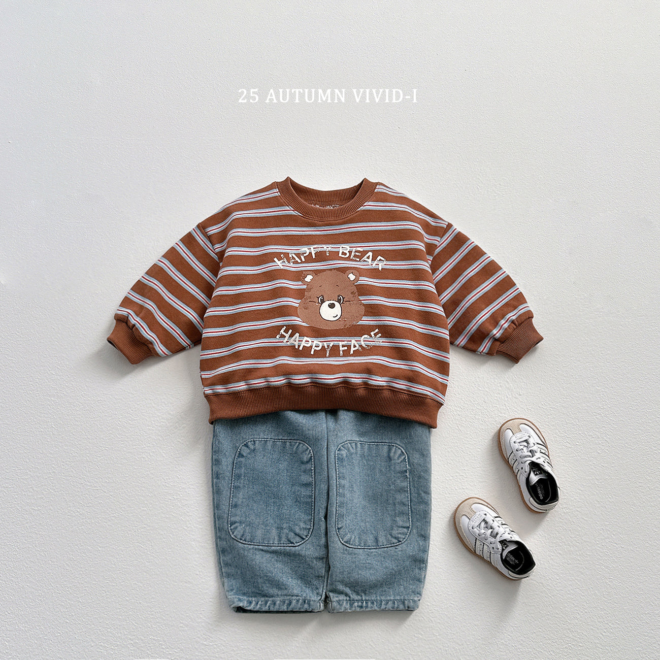 Happy Bear Stripe Sweatshirt