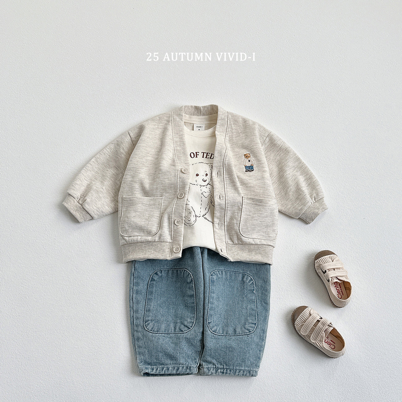 Bear Embroidery Cardigan