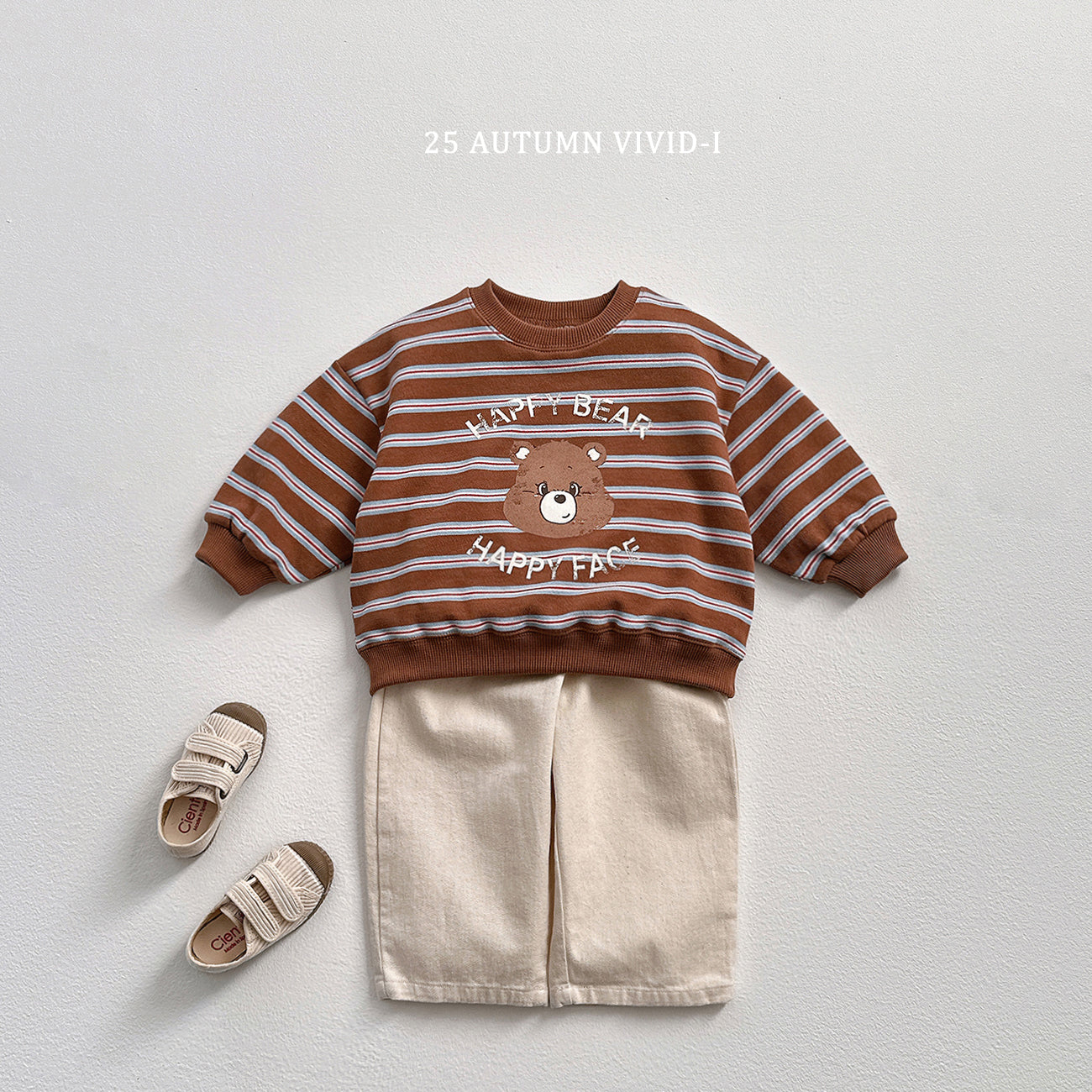 Happy Bear Stripe Sweatshirt