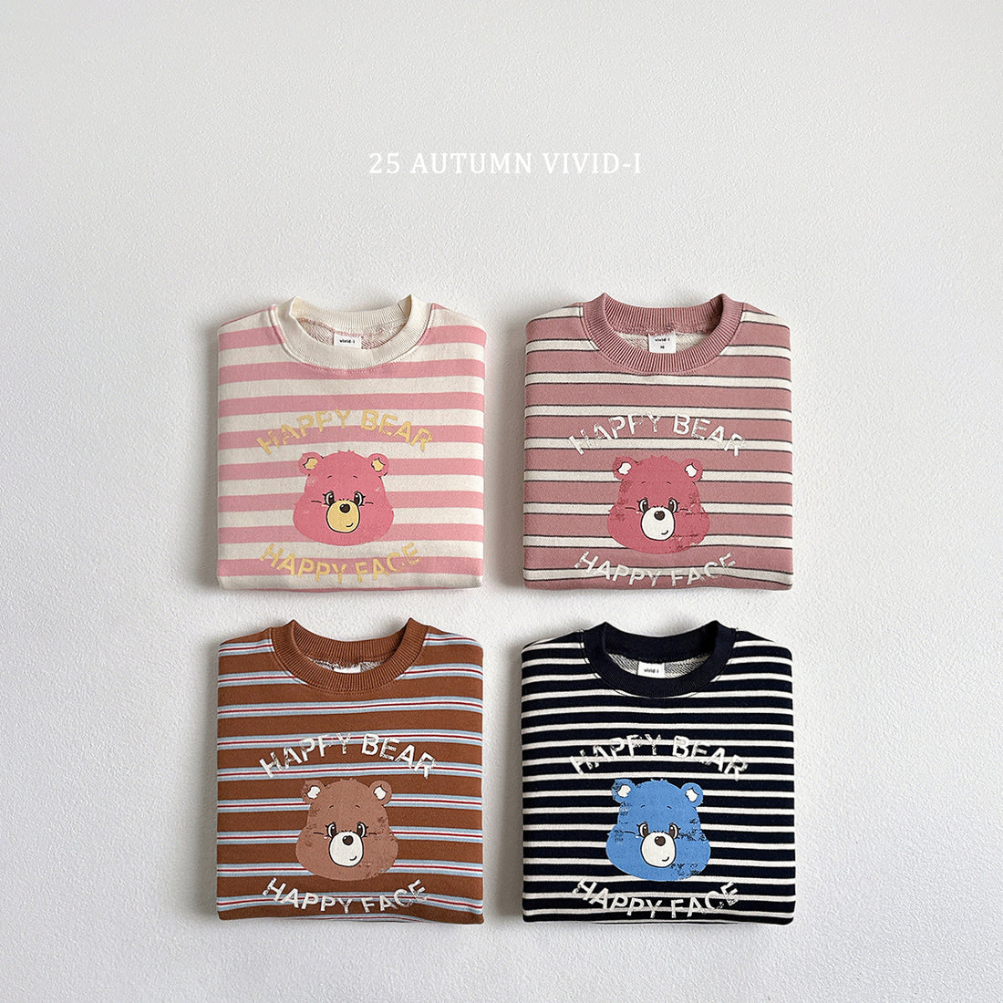 Happy Bear Stripe Sweatshirt