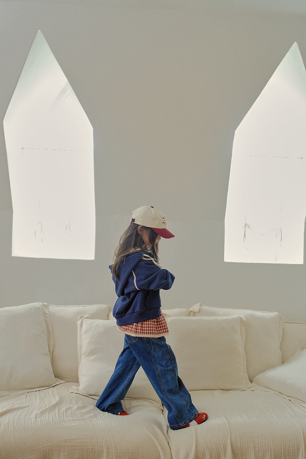 Pleated Denim Pants