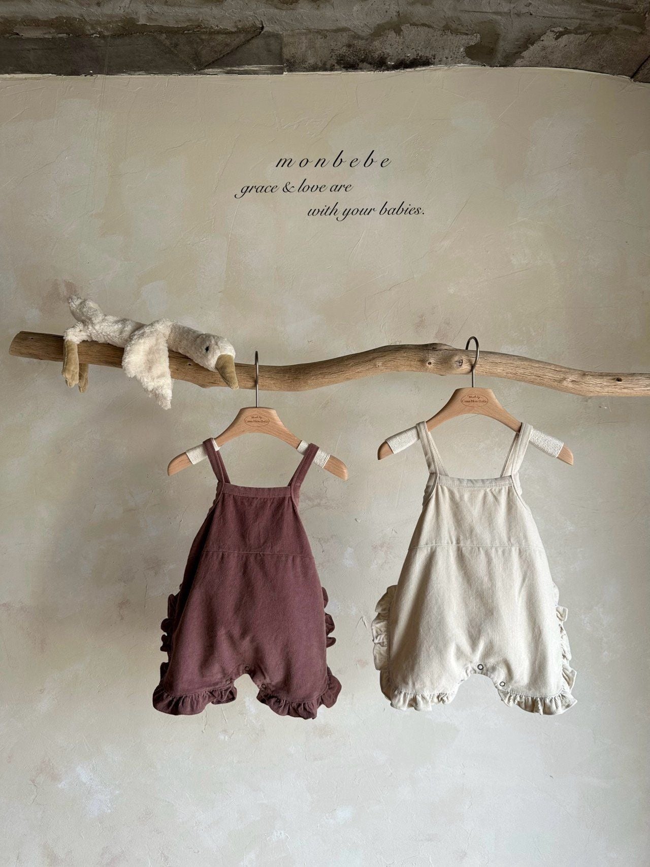 Frill Corduroy Suspender Pants