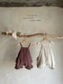 Frill Corduroy Suspender Pants