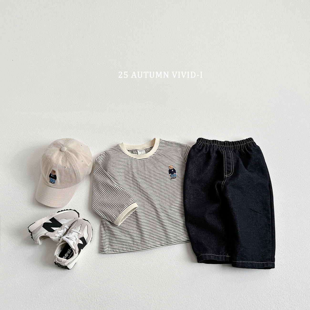 Bear Embroidery Stripe T-shirt