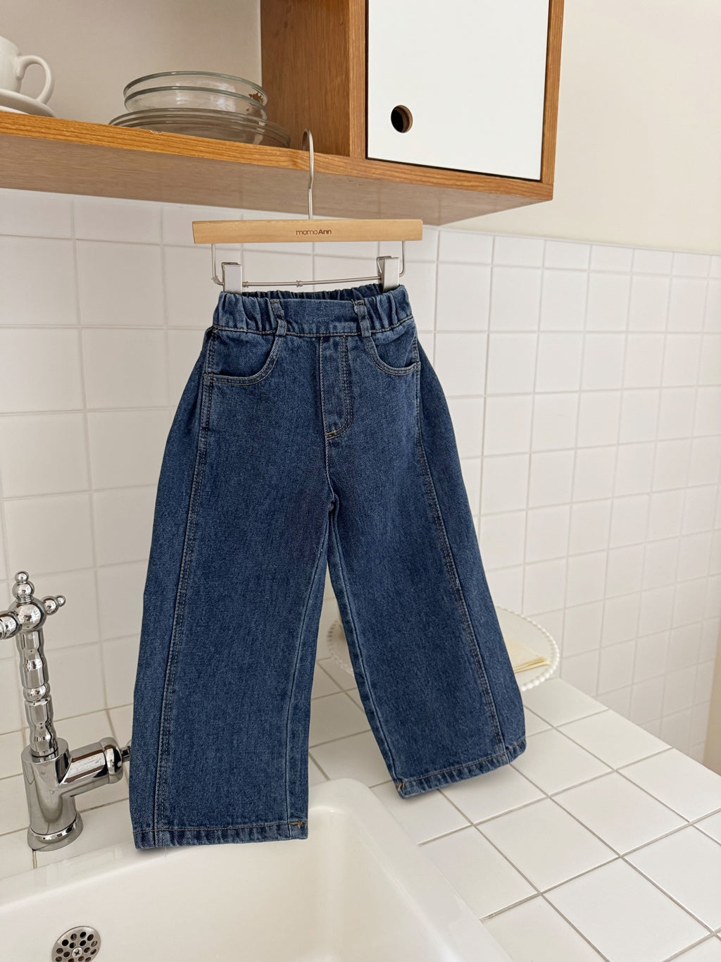 Pleated Denim Pants