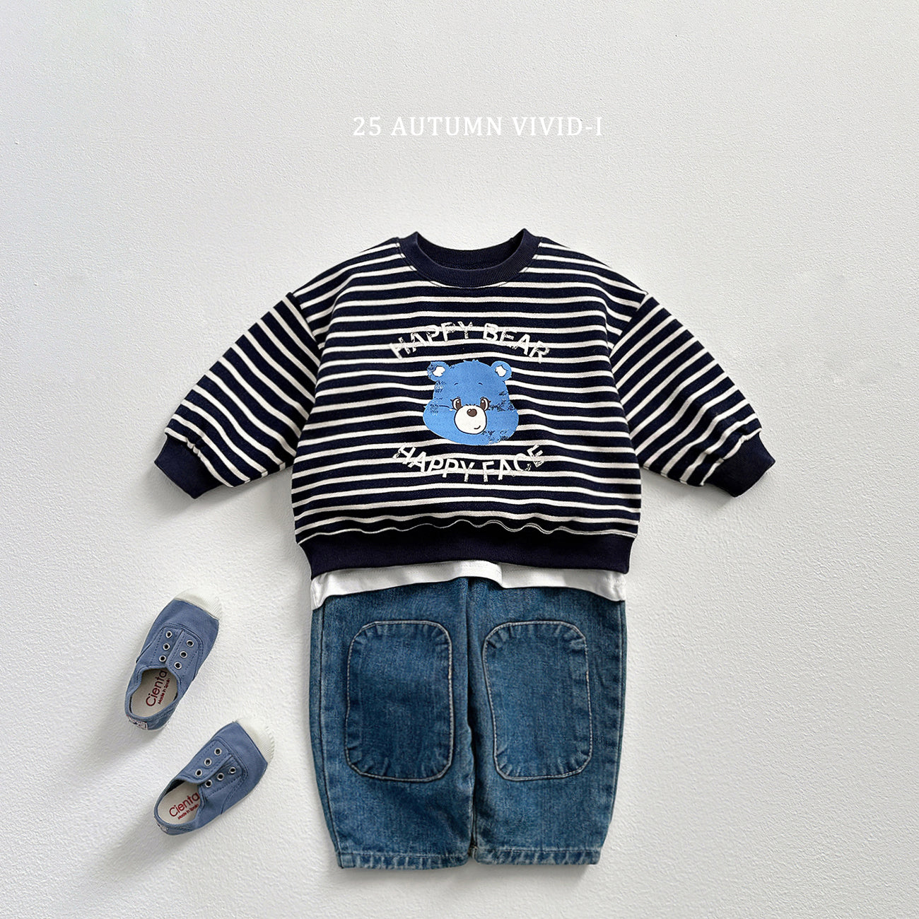 Happy Bear Stripe Sweatshirt