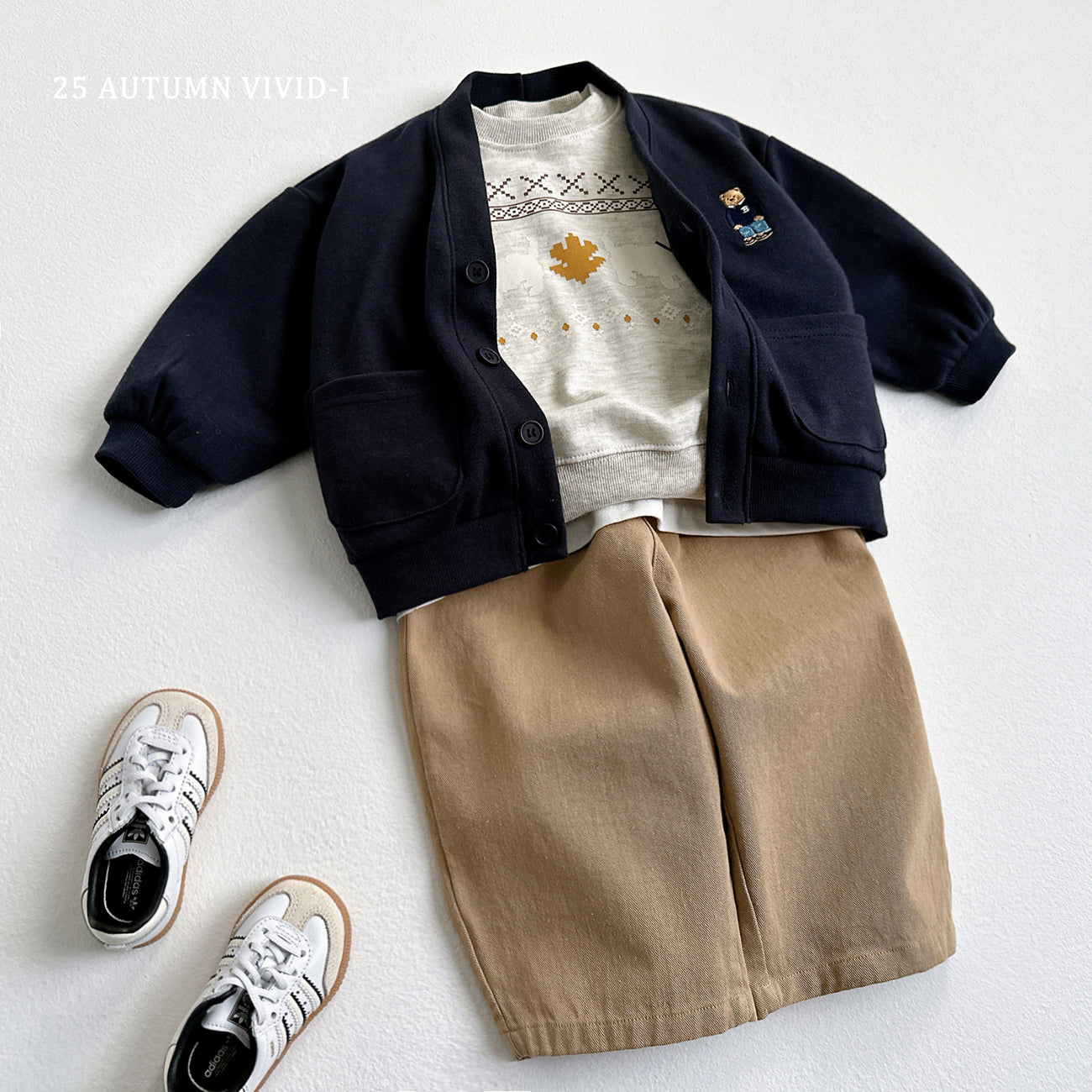 Bear Embroidery Cardigan