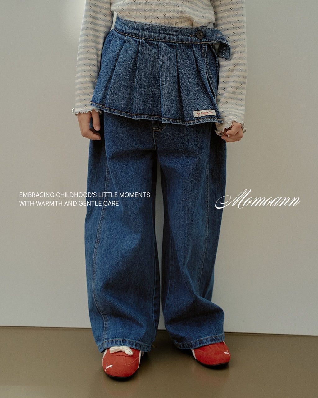 Pleated Denim Pants
