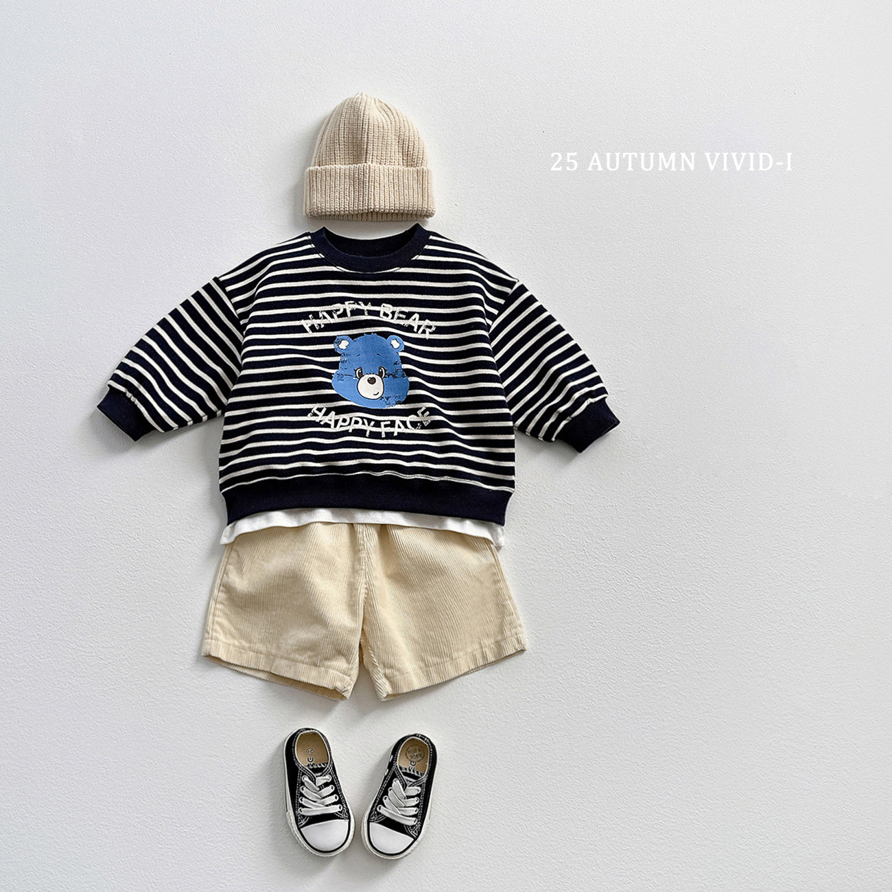 Happy Bear Stripe Sweatshirt