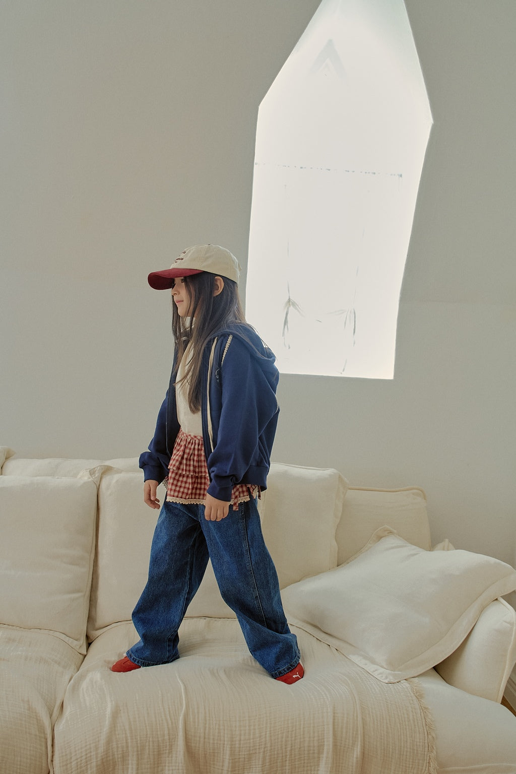 Pleated Denim Pants