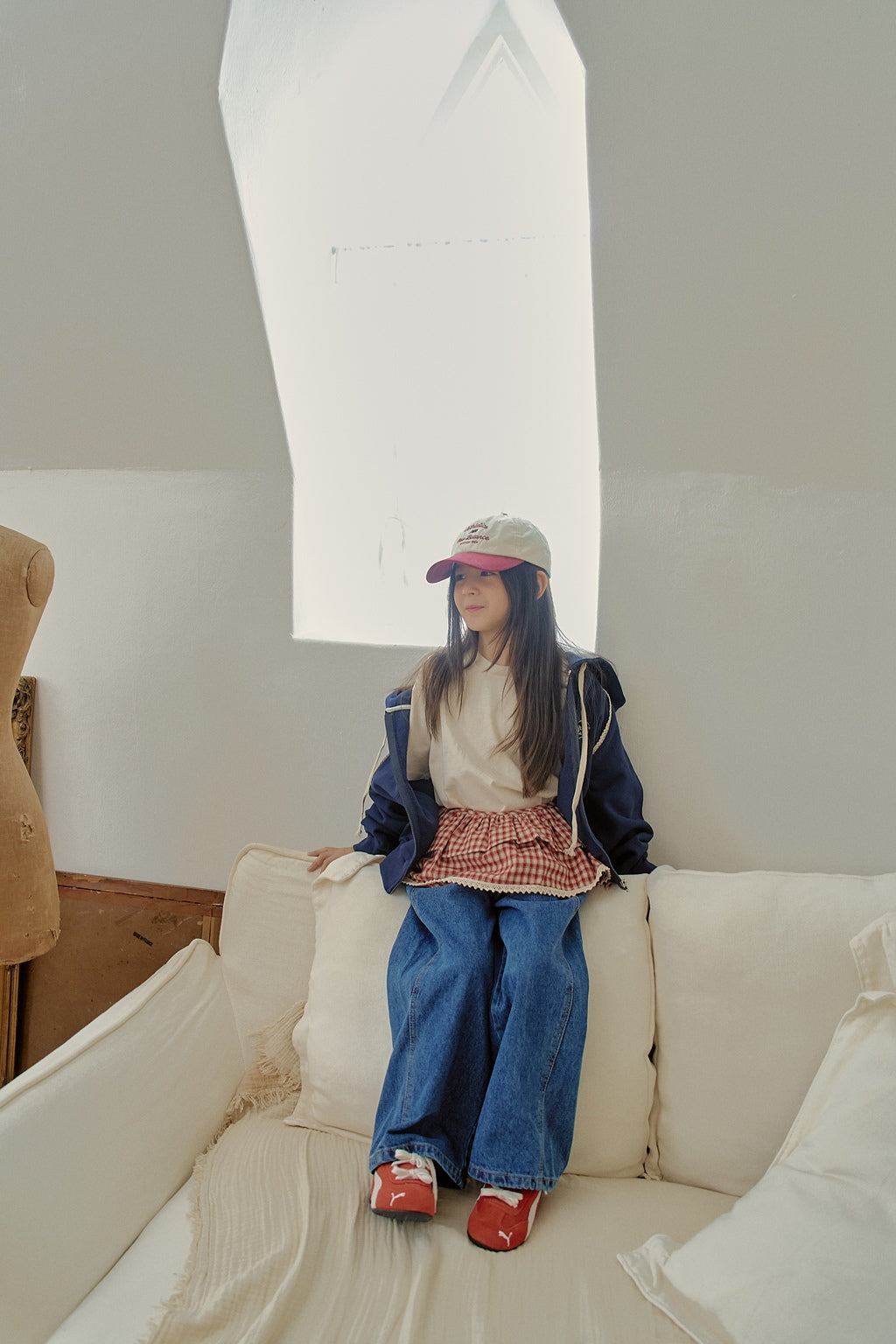Pleated Denim Pants