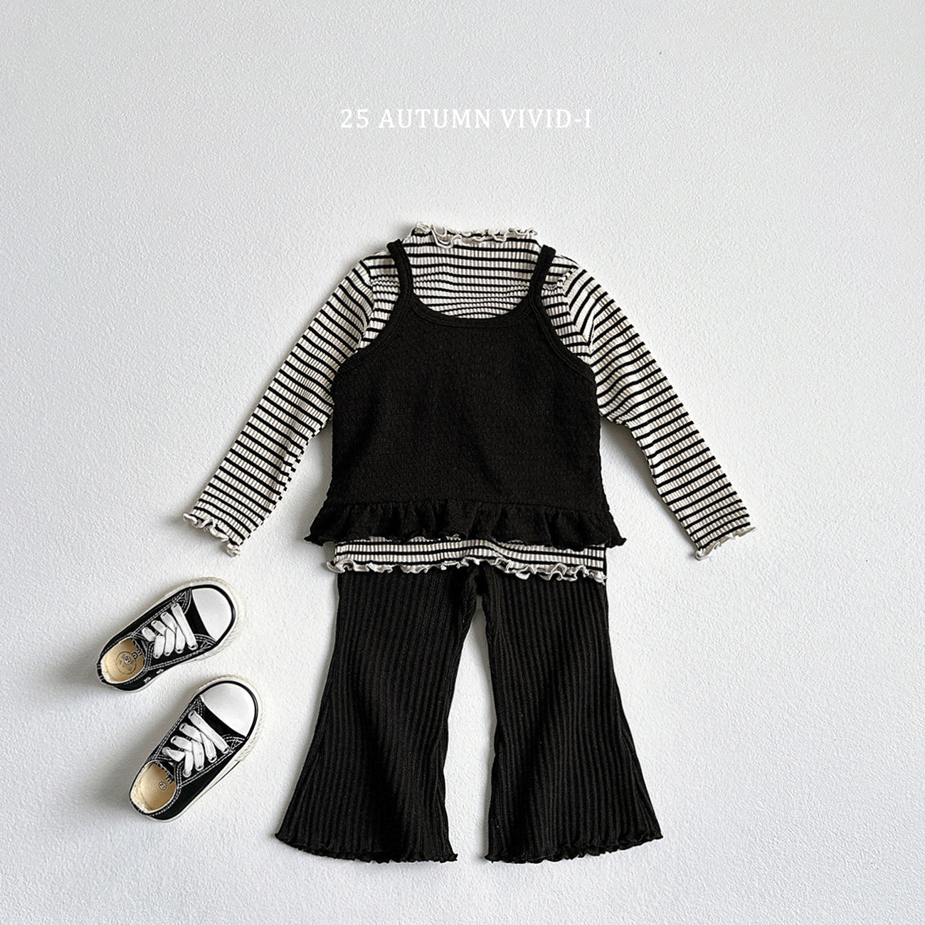 Stripe Ribbed Loose-fit T-shirt