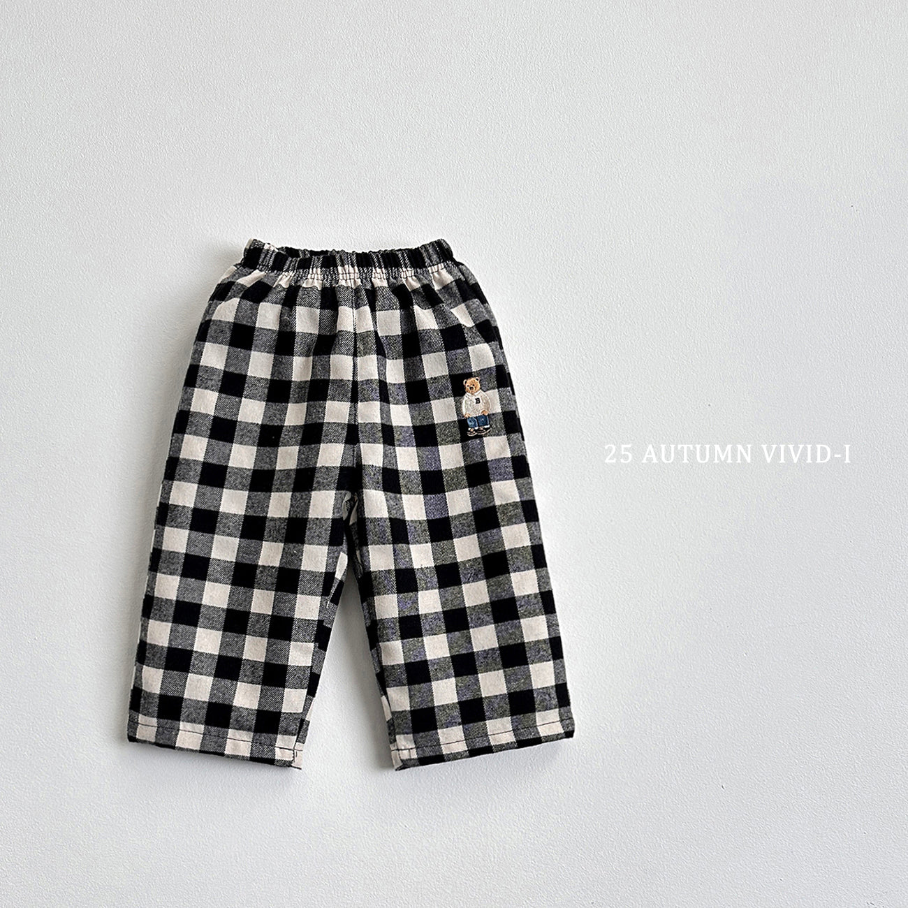 Check Bear Embroidery Pants