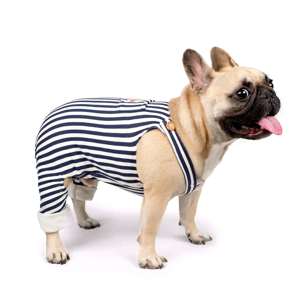Retro Striped Overalls - Navy (-6.5kg)