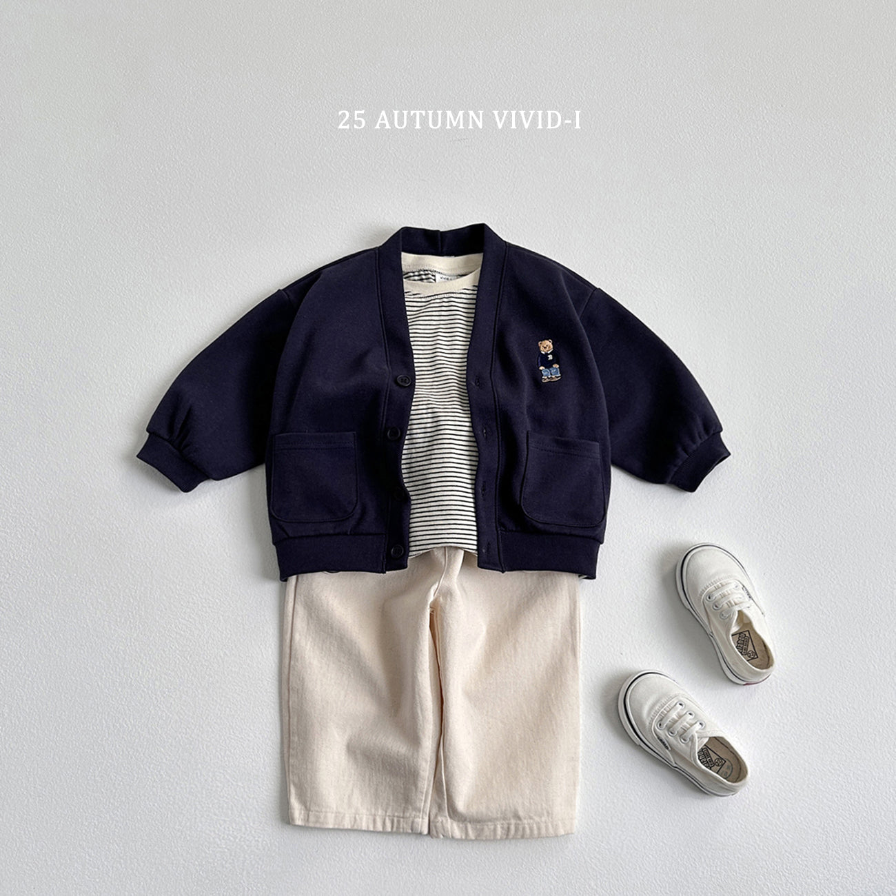 Bear Embroidery Cardigan