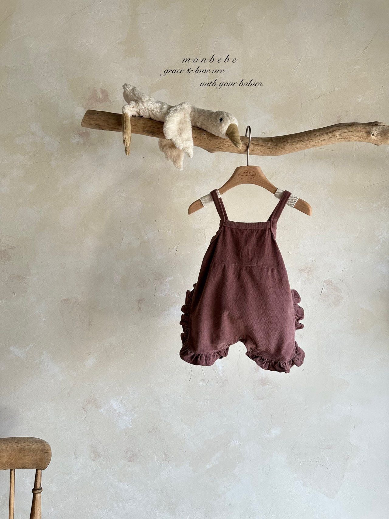 Frill Corduroy Suspender Pants