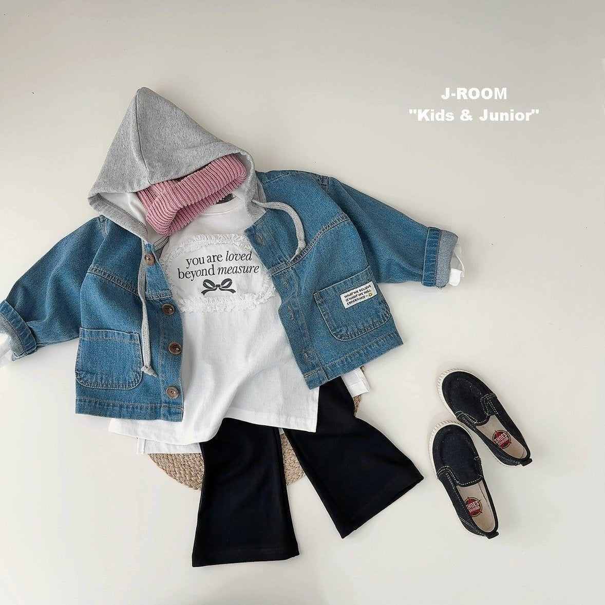 Label Hooded Denim Jacket