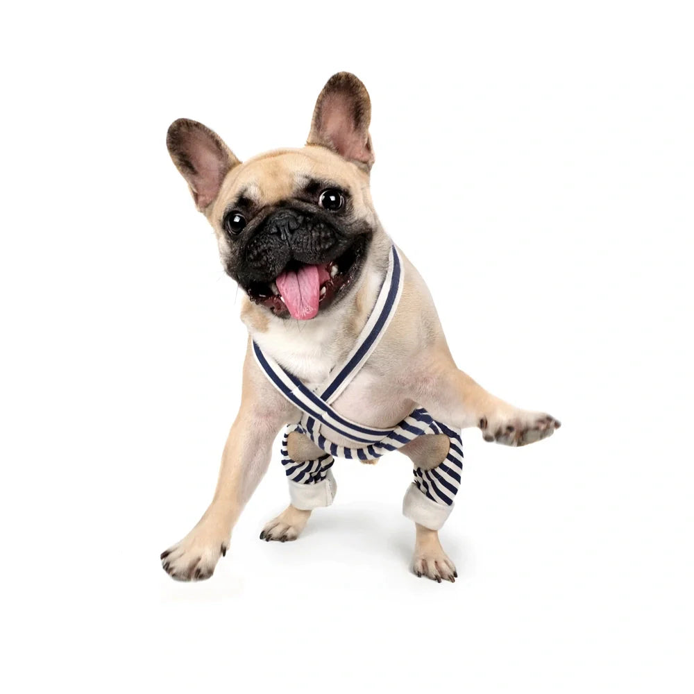 Retro Striped Overalls - Navy (-6.5kg)