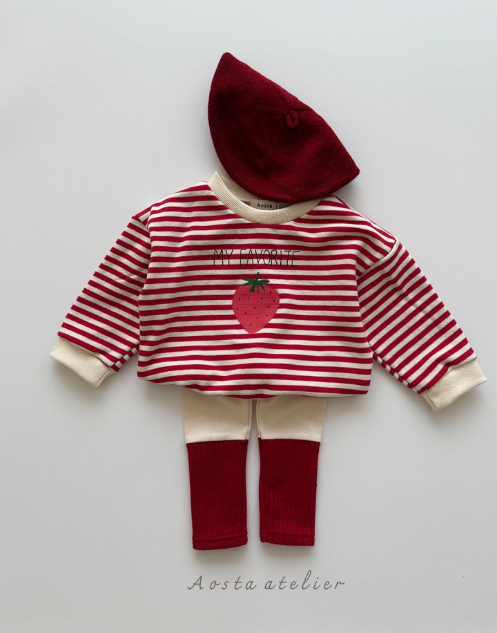 Red Striped Strawberry Sweatshirt