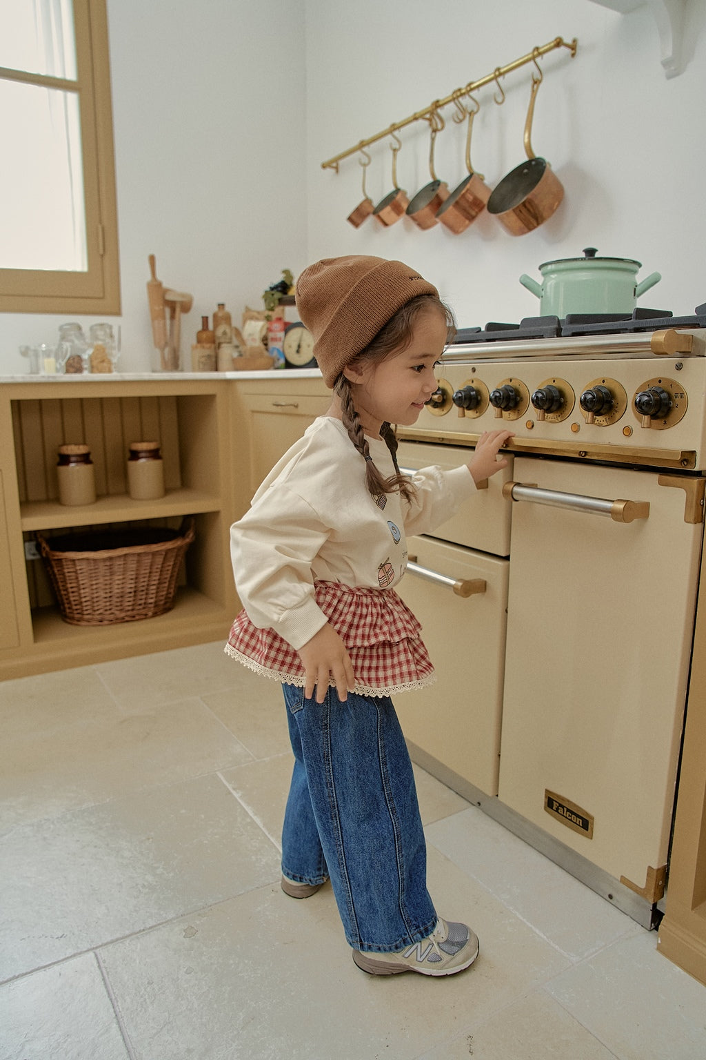 Pleated Denim Pants
