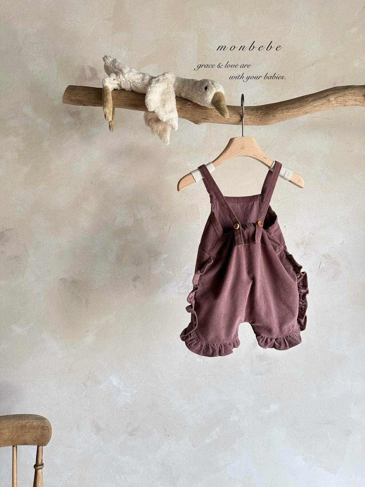 Frill Corduroy Suspender Pants