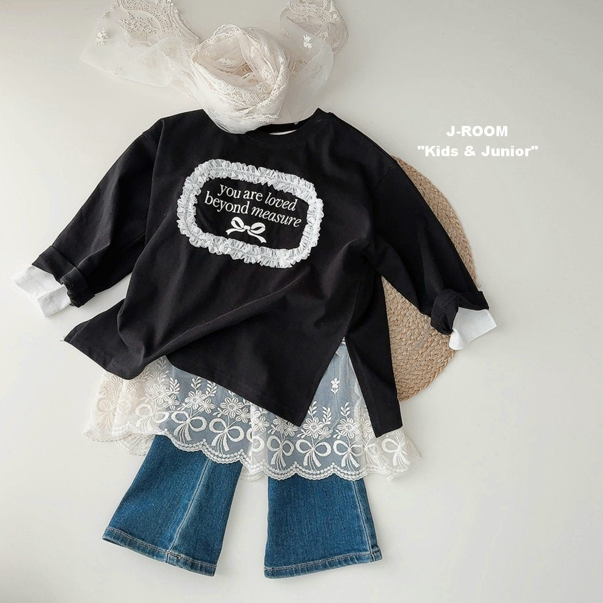 Punching Lace Long Tee
